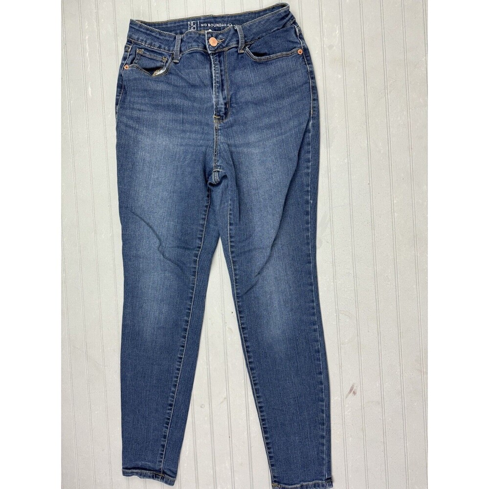 No Boundaries Size 9 Womens Jeans High Rise Skinny Stretch Med Wash